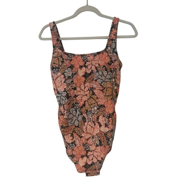 NWT A Pea In The Pod Square-Neck Maternity One Piece Swimsuit Floral Size M - Picture 1 of 6